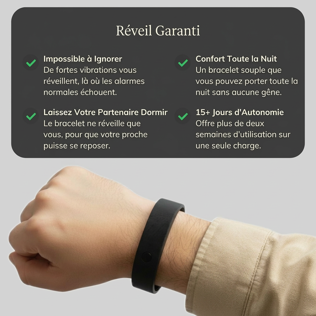 Inovia - Réveil vibrant silencieux pour sourds et malentendants