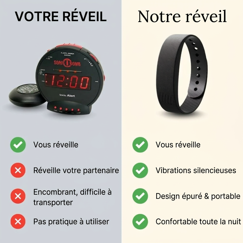 Inovia - Réveil vibrant silencieux pour sourds et malentendants