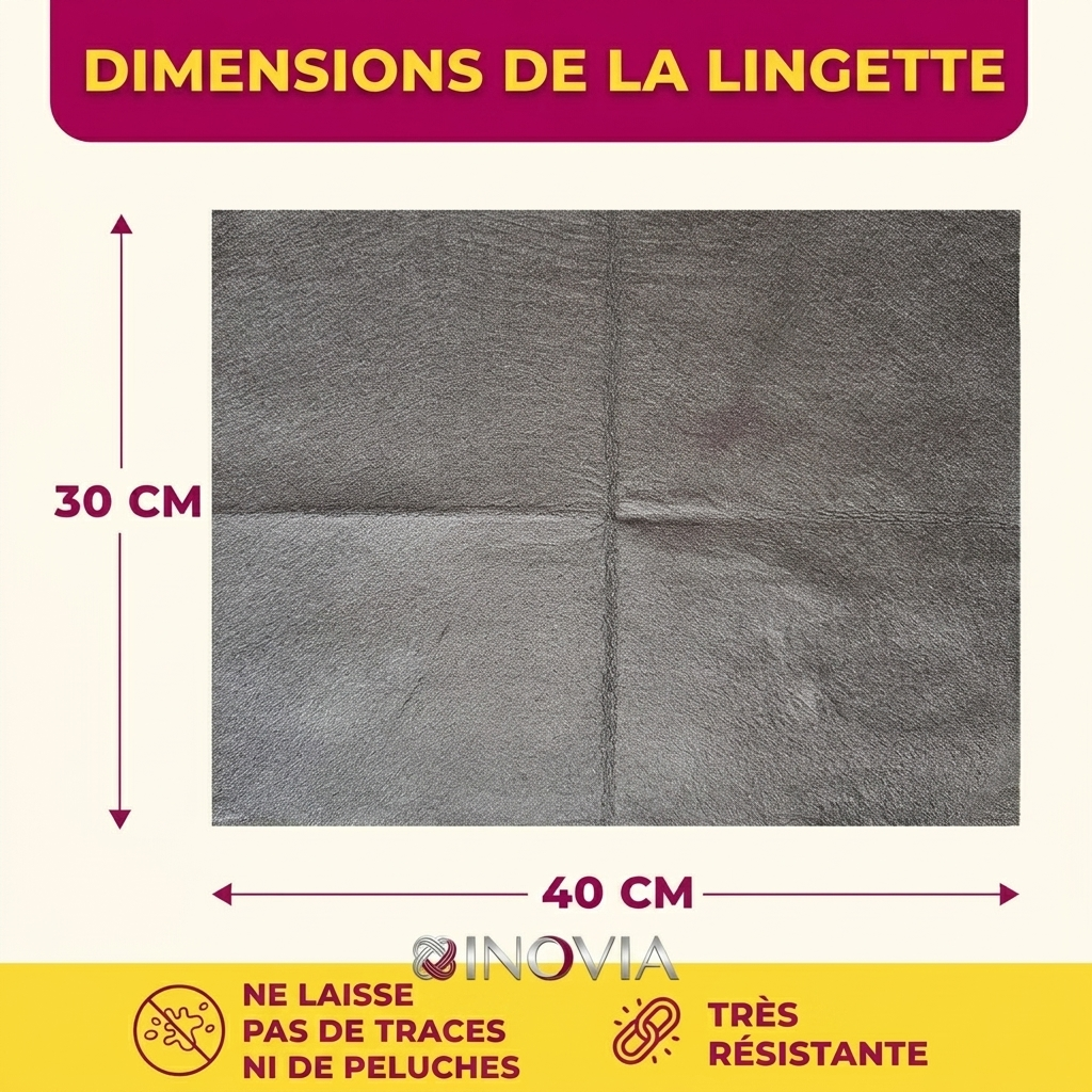 Chiffon Magique en Microfibre - Inovia (Lot de 4 Pièces)