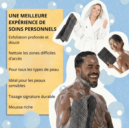 Serviette de douche exfoliante antibactérienne - Inovia