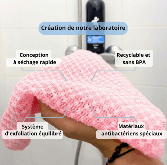 Serviette de douche exfoliante antibactérienne - Inovia